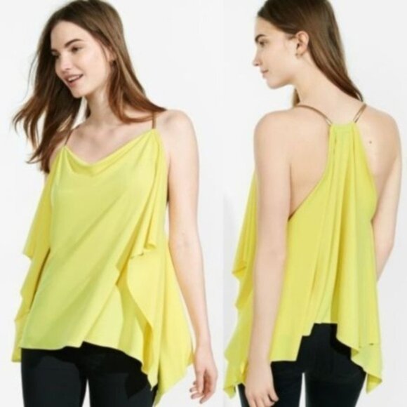 Express Sleeveless Metal Chain Top Layered Yellow - Picture 1 of 5